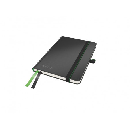 Cuaderno con gomilla leitz tapa dura a6 80 hojas cuadricula color negro