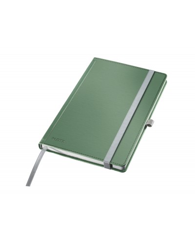 Cuaderno con gomilla leitz tapa dura a5 80 hojas cuadricula color verde celadon