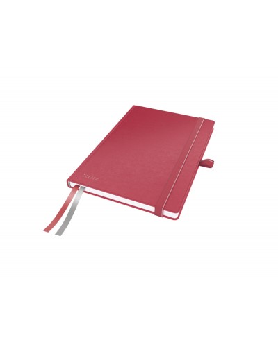 Cuaderno con gomilla leitz tapa dura a5 80 hojas cuadricula color rojo