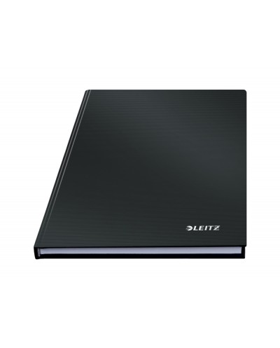 Cuaderno con gomilla leitz tapa dura a5 80 hojas cuadricula color negro