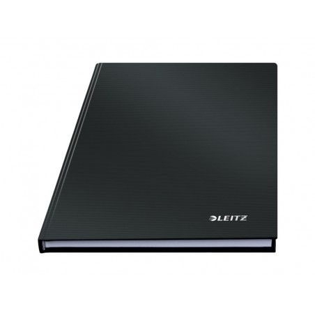 Cuaderno con gomilla leitz tapa dura a5 80 hojas cuadricula color negro