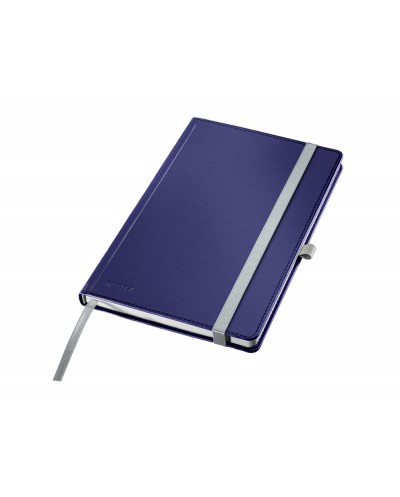 Cuaderno con gomilla leitz tapa dura a5 80 hojas cuadricula color azul titan