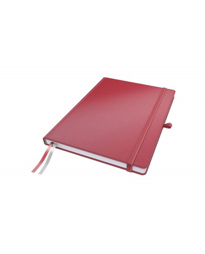 Cuaderno con gomilla leitz tapa dura a4 80 hojas horizontal color rojo