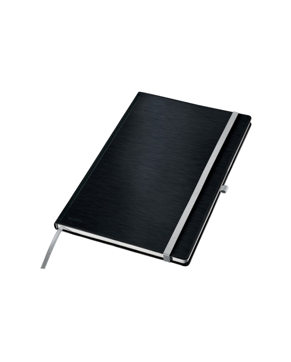 Cuaderno con gomilla leitz tapa dura a4 80 hojas cuadricula color negro satinado