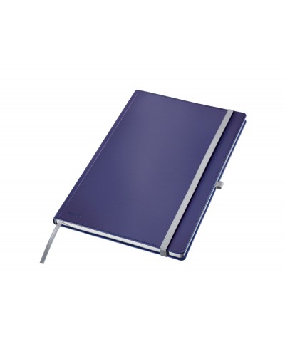 Cuaderno con gomilla leitz tapa dura a4 80 hojas cuadricula color azul titan