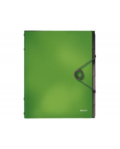 Carpeta leitz solid clasificadora fuelle din a4 polipropileno 6 compartimentos color verde