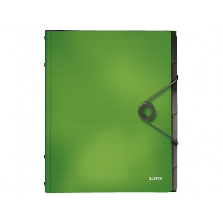 Carpeta leitz solid clasificadora fuelle din a4 polipropileno 6 compartimentos color verde