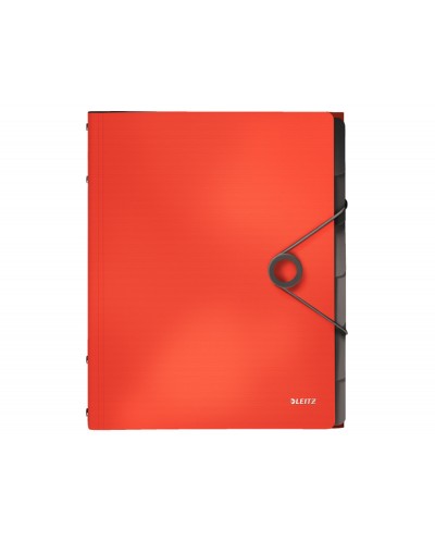 Carpeta leitz solid clasificadora fuelle din a4 polipropileno 6 compartimentos color rojo