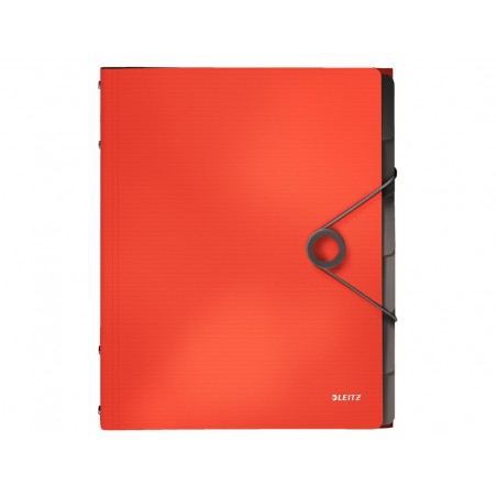 Carpeta leitz solid clasificadora fuelle din a4 polipropileno 6 compartimentos color rojo