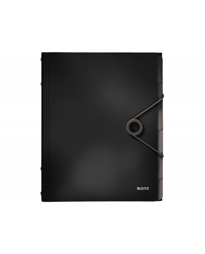 Carpeta leitz solid clasificadora fuelle din a4 polipropileno 6 compartimentos color negro