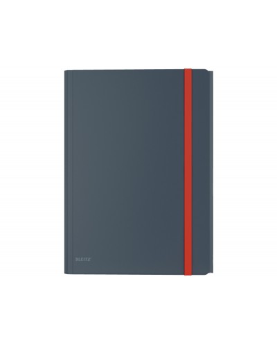 Carpeta leitz cosy gomas tres solapas y bolsillo interior con cierre din a4 polipropileno color gris