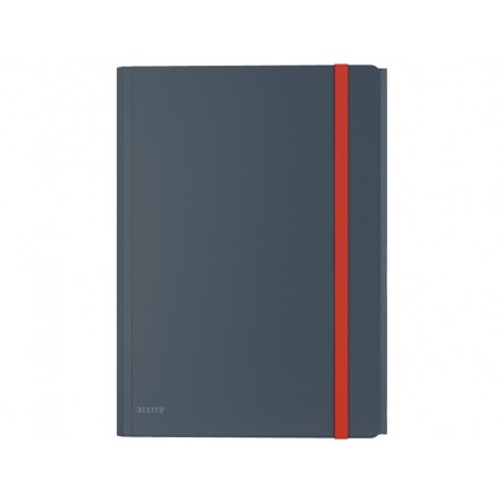 Carpeta leitz cosy gomas tres solapas y bolsillo interior con cierre din a4 polipropileno color gris