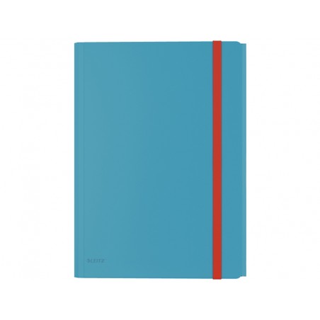 Carpeta leitz cosy gomas tres solapas y bolsillo interior con cierre din a4 polipropileno color azul