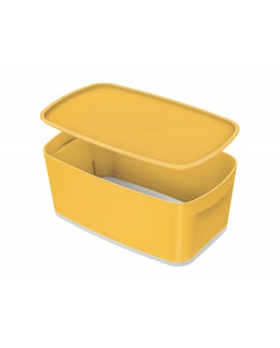 Caja leitz mybox cosy pequena con tapa color amarillo 318x128x191 mm