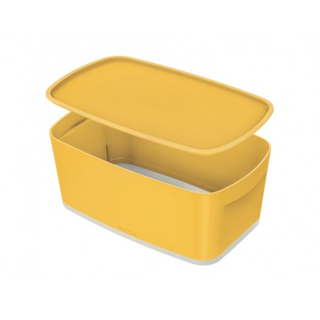 Caja leitz mybox cosy pequena con tapa color amarillo 318x128x191 mm
