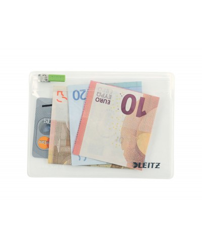 Bolsa zipper leitz tamano xs 120x90 mm transparente set de 2 unidades