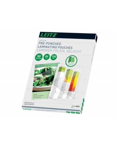 Bolsa de plastificar leitz din a4 80 mc multitaladro caja de 100 unidades
