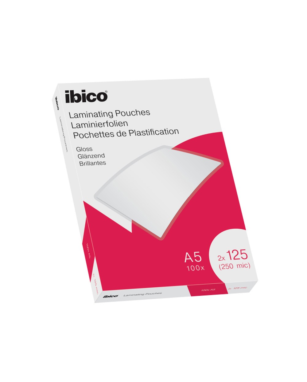 Bolsa de plastificar ibico din a5 2x125 mc caja de 100 unidades