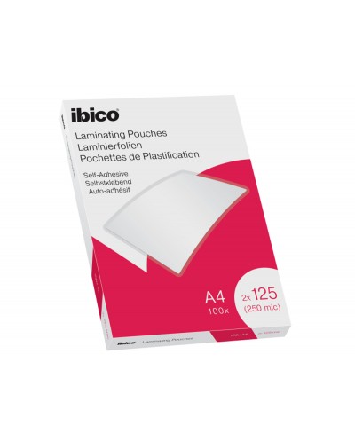 Bolsa de plastificar ibico din a4 2x125 mc autoadhesiva caja de 100 unidades