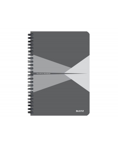 Bloc de notas espiral leitz office din a5 tapa carton forrado 90 hojas cuadricula color gris