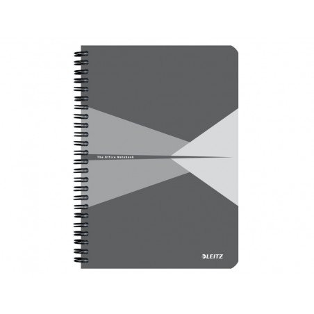 Bloc de notas espiral leitz office din a5 tapa carton forrado 90 hojas cuadricula color gris