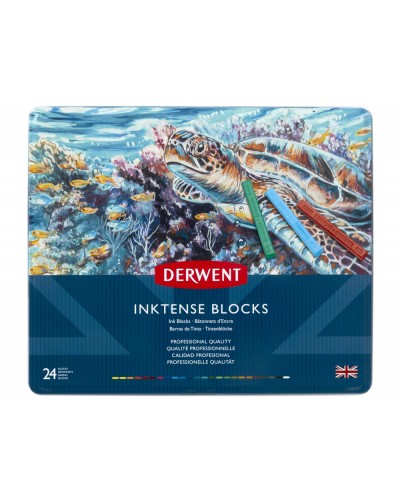 Barra acuarelable derwent inktense caja metalica de 24 unidades colores surtidos
