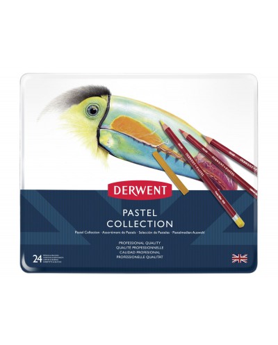 Barra acuarelable derwent pastel 14 lapices colores pastel caja metalica de 24 unidades surtidas