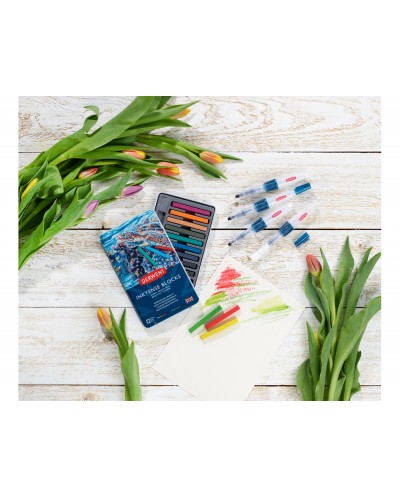 Barra acuarelable derwent inktense caja metalica de 12 unidades colores surtidos