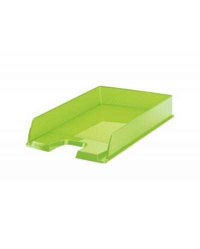 Bandeja sobremesa plastico esselte europost vertical transparente color verde vivida 254x61x350 mm