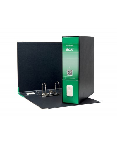 Archivador de palanca rexel dox din a4 carton forrado lomo 80 mm con caja color verde