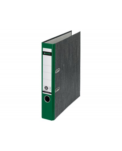 Archivador de palanca leitz 180 co2 neutral din a4 carton jaspeado lomo 52 mm color verde