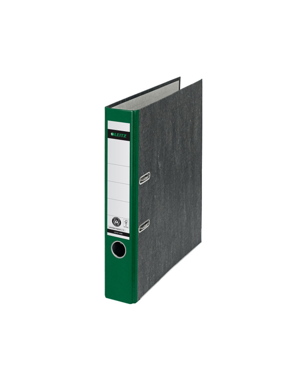 Archivador de palanca leitz 180 co2 neutral din a4 carton jaspeado lomo 52 mm color verde