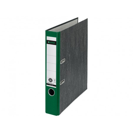 Archivador de palanca leitz 180 co2 neutral din a4 carton jaspeado lomo 52 mm color verde