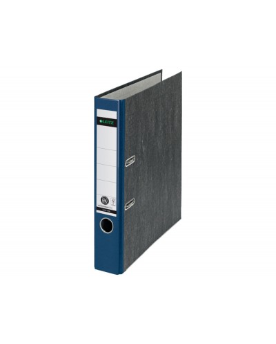Archivador de palanca leitz 180 co2 neutral din a4 carton jaspeado lomo 52 mm color azul