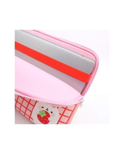 Funda para portatil 12 molang pink
