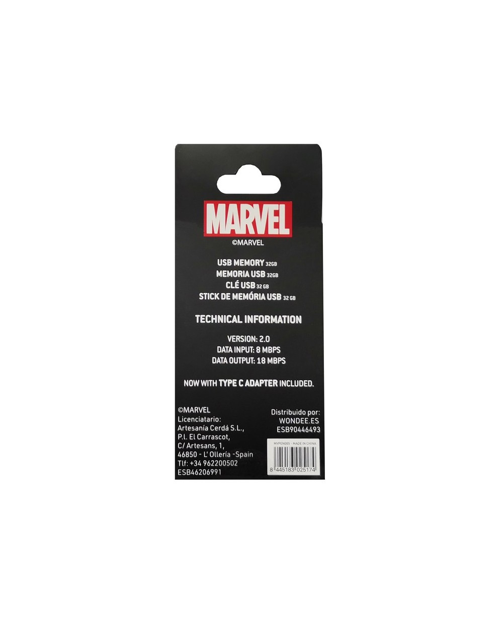 Memoria usb marvel 32gb deadpool Memoria usb marvel 32gb deadpool