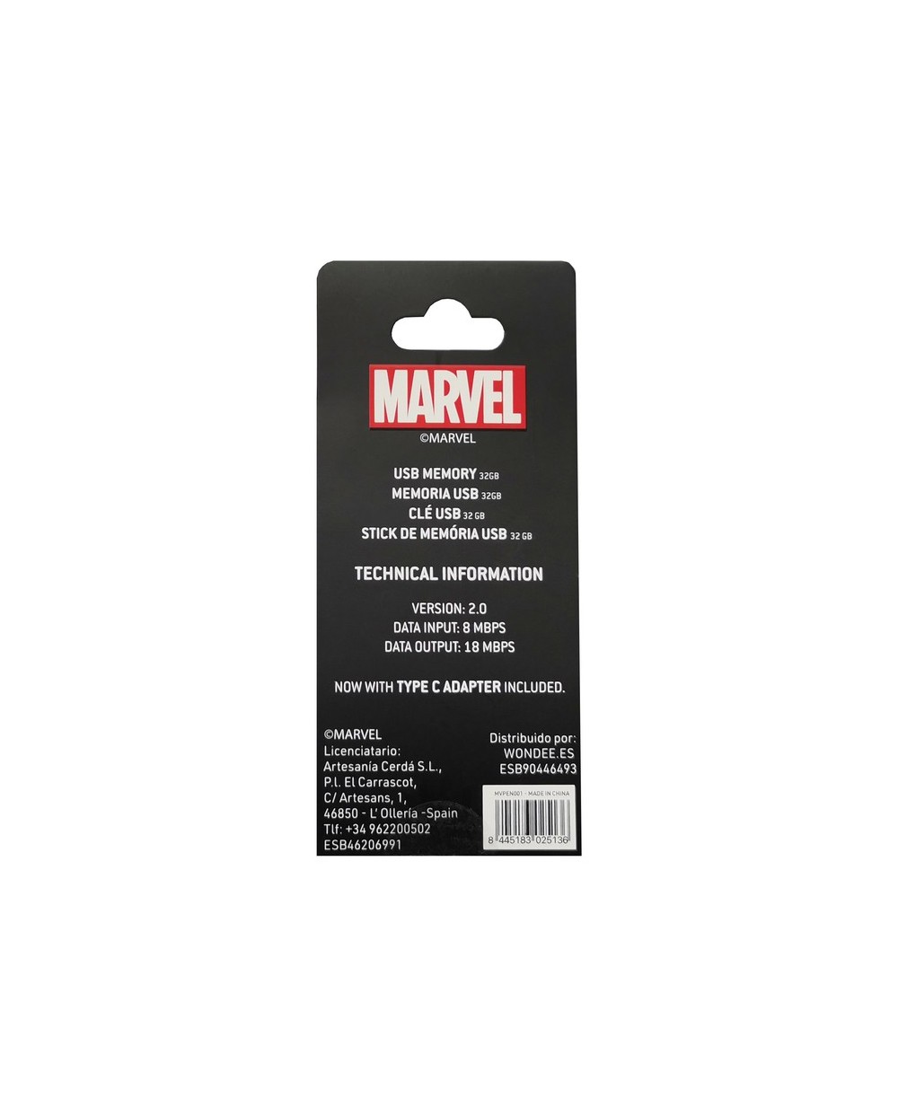 Memoria usb marvel 32gb spiderman