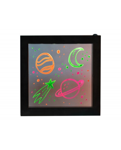Marco de mensajes con efecto luz neon iluminado