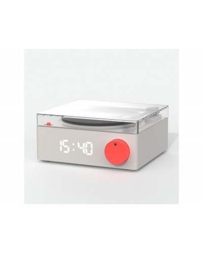 Reloj despertador mob bluetooth vinilo retro grey