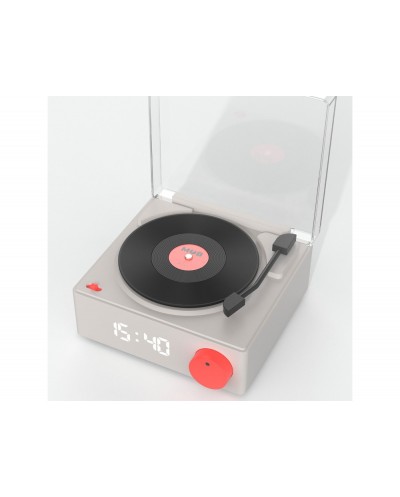 Reloj despertador mob bluetooth vinilo retro grey