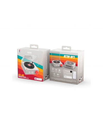 Reloj despertador mob bluetooth vinilo retro grey
