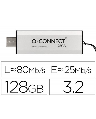 Memoria usb q connect flash drive 128 gb 32 tipo c