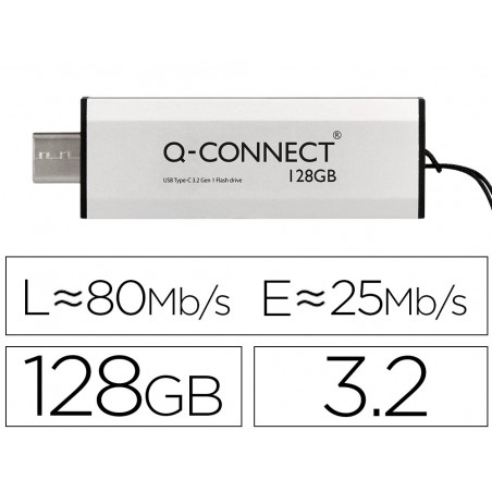 Memoria usb q connect flash drive 128 gb 32 tipo c