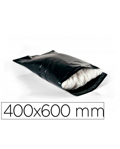 Sobre q connect de plastico bolsa para envios 100 recicladas con autocierre color negro 400x600 mm