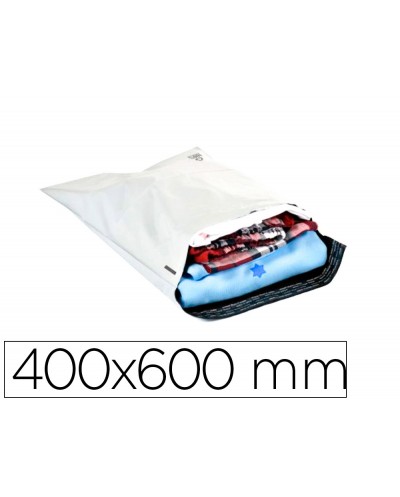 Sobre q connect de plastico bolsa para envios 100 recicladas con autocierre color blanco 400x600 mm
