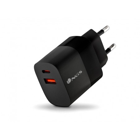 Cargador gan ngs de pared ultrarapido para portatil de 33w con 2 puertos usb c usb a