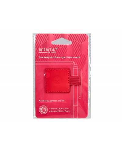 Portaboligrafo autoadhesivo antartik para cuaderno note con elastico hasta 15 mm grosor 80 mm fucsia 40x40 mm
