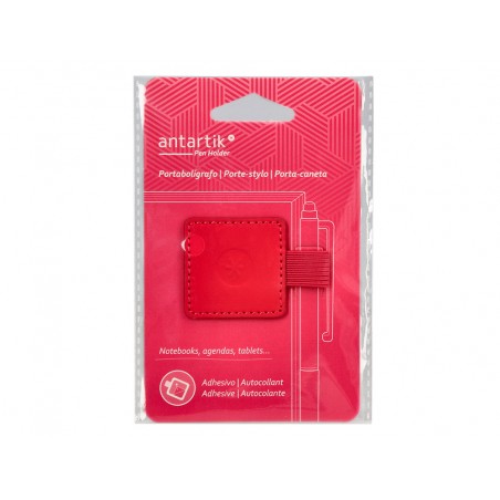 Portaboligrafo autoadhesivo antartik para cuaderno note con elastico hasta 15 mm grosor 80 mm fucsia 40x40 mm