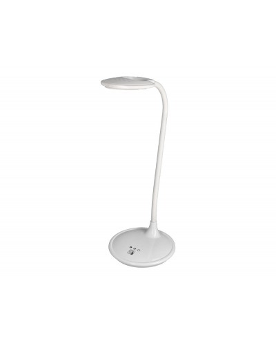 Lampara de oficina q connect sobremesa profesional abs 18 leds 5w interruptor sensor 3 niveles con lupa color blanco