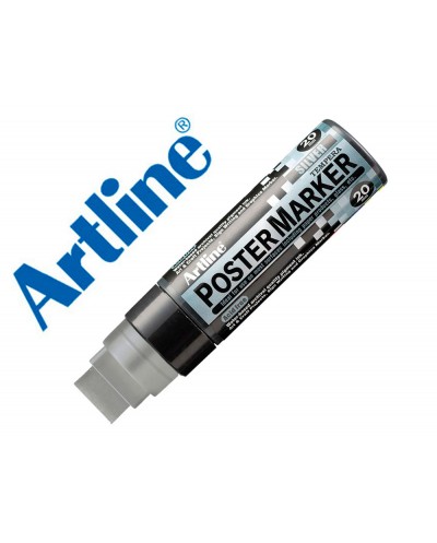 Rotulador artline poster marker epp 20 punta rectangular 20 mm color plata